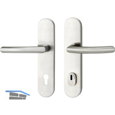 SH-Dr�ckergarnitur ARC - auf Schild PZ88, mit Kzs., Edelstahl, RC2, H�he 16 mm