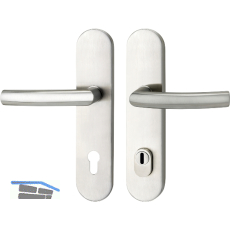 SH-Dr�ckergarnitur RIGA - auf Schild PZ92, mit Kzs., Edelstahl, RC2