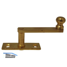 Fensterreiber auf eckiger Platte, 20 mm, Messing poliert