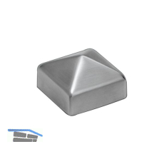 Pfosten-Abdeckkappen f�r Holzpfosten 40 x 40, Edelstahl geschliffen V2A