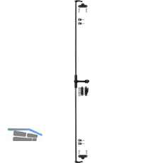 Espagnolettenverschluss ESPA/1,L=1500 mm, Schmiedeeisen verzinkt geschw�rzt