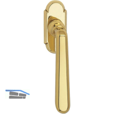 MARCHESI Fenstergriff ALT-WIEN - verdeckt geschraubt, 7x35, Messing poliert