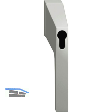 FSB Fenstergriff 34 3495 009 - f�r PZ vorgerichtet, VK 7 x 34 mm, silber elox.