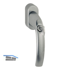 HOPPE Fenstergriff ATLANTA sperrbar Secustik, Aluminium Edelstahl Effekt