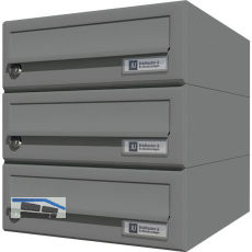 JU Hausbrieffachanlage 3-teilig, 300 x 330 x 380 mm, Stahl grau RAL 9007