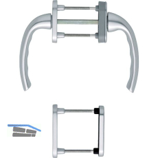 HOPPE Balkont�rgriffgarnitur TOKYO Kurzhalsgriff hoch, silber eloxiert