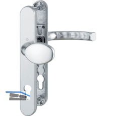 Wechselgarnitur LI�GE - auf Schmalschild 36 mm, Knopf, 67 - 72, silber eloxiert