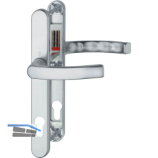 Dr�ckergarnitur LI�GE - auf Schmalschild 30 mm, 72 - 82, silber eloxiert