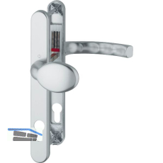 Wechselgarnitur LI�GE - auf Schmalschild 30 mm, Knopf, 72 - 82, silber eloxiert