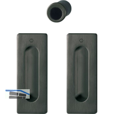 HOPPE Schiebet�rmuschel Set M464 - BL, eckige Rosette, schwarz satiniert