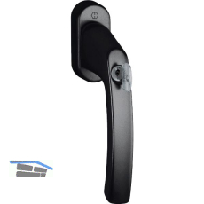 HOPPE Fenstergriff LI�GE - Sperrzylinder, Vierkant 7x40, 35 Nm, schwarz matt