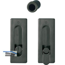 HOPPE Schiebet�rmuschel Set M464 - WC, eckige Rosette, Messing schwarz satiniert