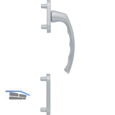 HOPPE Balkont�rgriff-Halbgarnitur LI�GE - au�en hoch, silber eloxiert