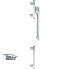 HOPPE Balkont�rgriff-Halbgarnitur LI�GE - au�en flach, silber eloxiert