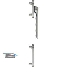 HOPPE Balkont�rgriff-Halbgarnitur LI�GE - au�en flach, Edelstahl-Effekt