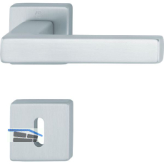 Dr�ckergarnitur AUSTIN - auf Rosette BB, Aluminium silber eloxiert