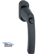 HOPPE Fenstergriff LI�GE - Druckknopf, Vierkant 7 x 40 mm, Alu schwarz matt