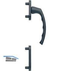 HOPPE Balkont�rgriff-Halbgarnitur LI�GE - au�en hoch, schwarz