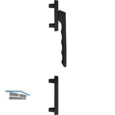 HOPPE Balkont�rgriff-Halbgarnitur LI�GE - au�en flach, schwarz