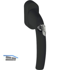 HOPPE Fenstergriff ATLANTA sperrbar Secustik, Aluminium schwarz matt