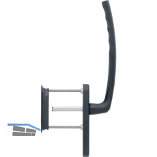 HOPPE Hebeschiebegarnitur ATLANTA mit Muschelgriff UG, L 253 mm, schwarz matt