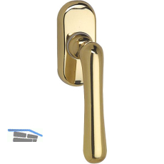 GRUNDMANN Fenstergriff WG ELEGANT - m. Rast., VK 7 x 35 mm, Messing poliert