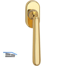 MARCHESI Fenstergriff ALT - WIEN - verdeckt geschr., VK 7 x 35 mm, Messing pol.