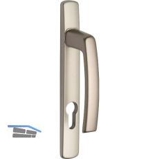 MACO Balkont�rgriffhalbgarnitur Langschild - au�en hoch, titan eloxiert