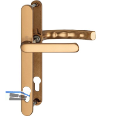 Dr�ckergarnitur LI�GE - Schmalschild 24 mm, Griff flach,67 - 72,bronze