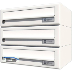 JU Hausbrieffachanlage 3-teilig, 375 x 330 x 280 mm, Stahl wei� RAL 9016