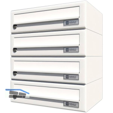 JU Hausbrieffachanlage 4-teilig, 375 x 440 x 280 mm, Stahl wei� RAL 9016