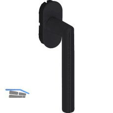 MARCHESI Fenstergriff GEHRUNG fl�chenb�ndig VK 7 x 23, Edelstahl schwarz matt