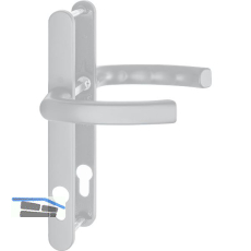 Dr�ckergarnitur LI�GE - auf Schmalschild 24 mm, 67 - 72, silber eloxiert