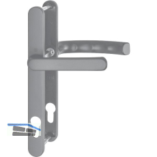 Dr�ckergarnitur LI�GE - Schmalschild 24 mm, Griff flach,67 - 72,Edelstahl-Effekt