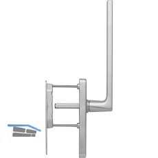 HOPPE Hebeschiebegarnitur DALLAS mit Muschelgriff, Messing verchromt satiniert