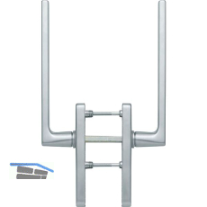 HOPPE Hebeschiebegarnitur DALLAS mit Griff/Griff PZ, Messing verchromt satiniert