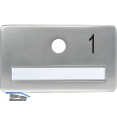 SOLIDO Namensschild ohne Spion, Bohrung � 14, Alu silber eloxiert, Gravur Nr. 1