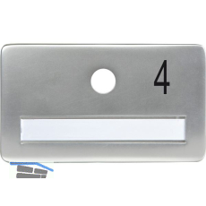 SOLIDO Namensschild ohne Spion, Bohrung � 14, Alu silber eloxiert, Gravur Nr. 4