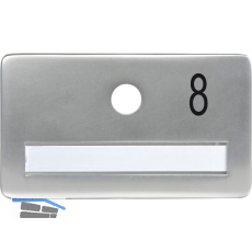 SOLIDO Namensschild ohne Spion, Bohrung � 14, Alu silber eloxiert, Gravur Nr. 8