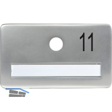 SOLIDO Namensschild ohne Spion, Bohrung � 14, Alu silber eloxiert, Gravur Nr. 11