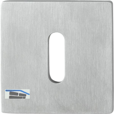 HOPPE Schl�sselrosette flach mit St�tznocken, eckig, Edelstahl matt