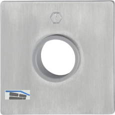 HOPPE Dr�ckerrosette flach mit St�tznocken, eckig, Edelstahl matt