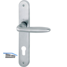 HOPPE Dr�ckergarnitur VERONA - auf Schild PZ 88, Messing verchromt matt