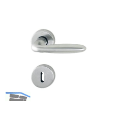 HOPPE Dr�ckergarnitur VERONA - auf Rosette BB, Messing verchromt matt