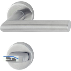 HOPPE Dr�ckergarnitur AMSTERDAM - auf Rosette WC, 37-42, Edelstahl matt