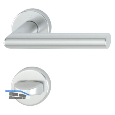 Dr�ckergarnitur AMSTERDAM auf Rosette WC, 37-47, Aluminium silber eloxiert