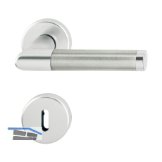 Dr�ckergarnitur AMSTERDAM - auf Rosette BB, 37 - 47, silber eloxiert/Edelstahl