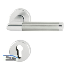 Dr�ckergarnitur AMSTERDAM - auf Rosette PZ, 37 - 47, silber eloxiert/Edelstahl