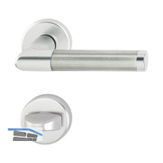 Dr�ckergarnitur AMSTERDAM - auf Rosette WC, 37 - 47, silber eloxiert/Edelstahl