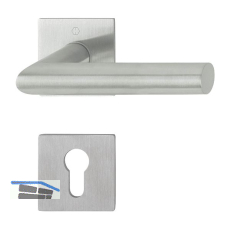 HOPPE Dr�ckergarnitur AMSTERDAM - eckig Flachrosette PZ, Edelstahl matt